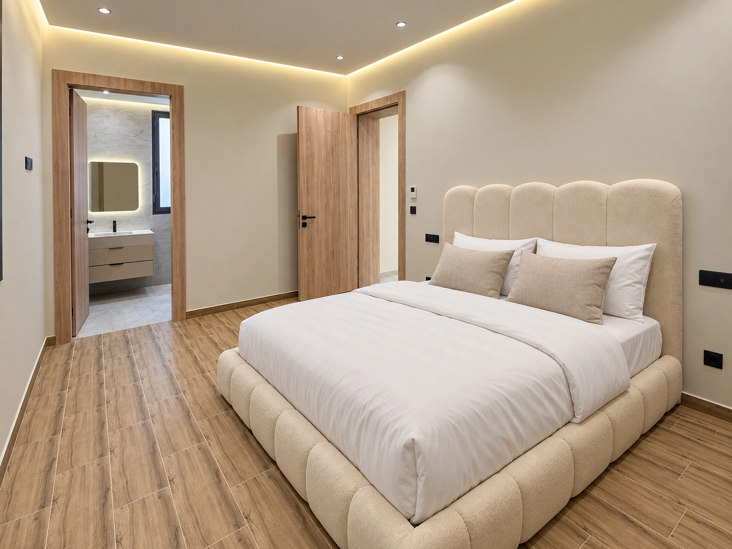 Suite lumineuse avec salle de bain dans la villa meublée